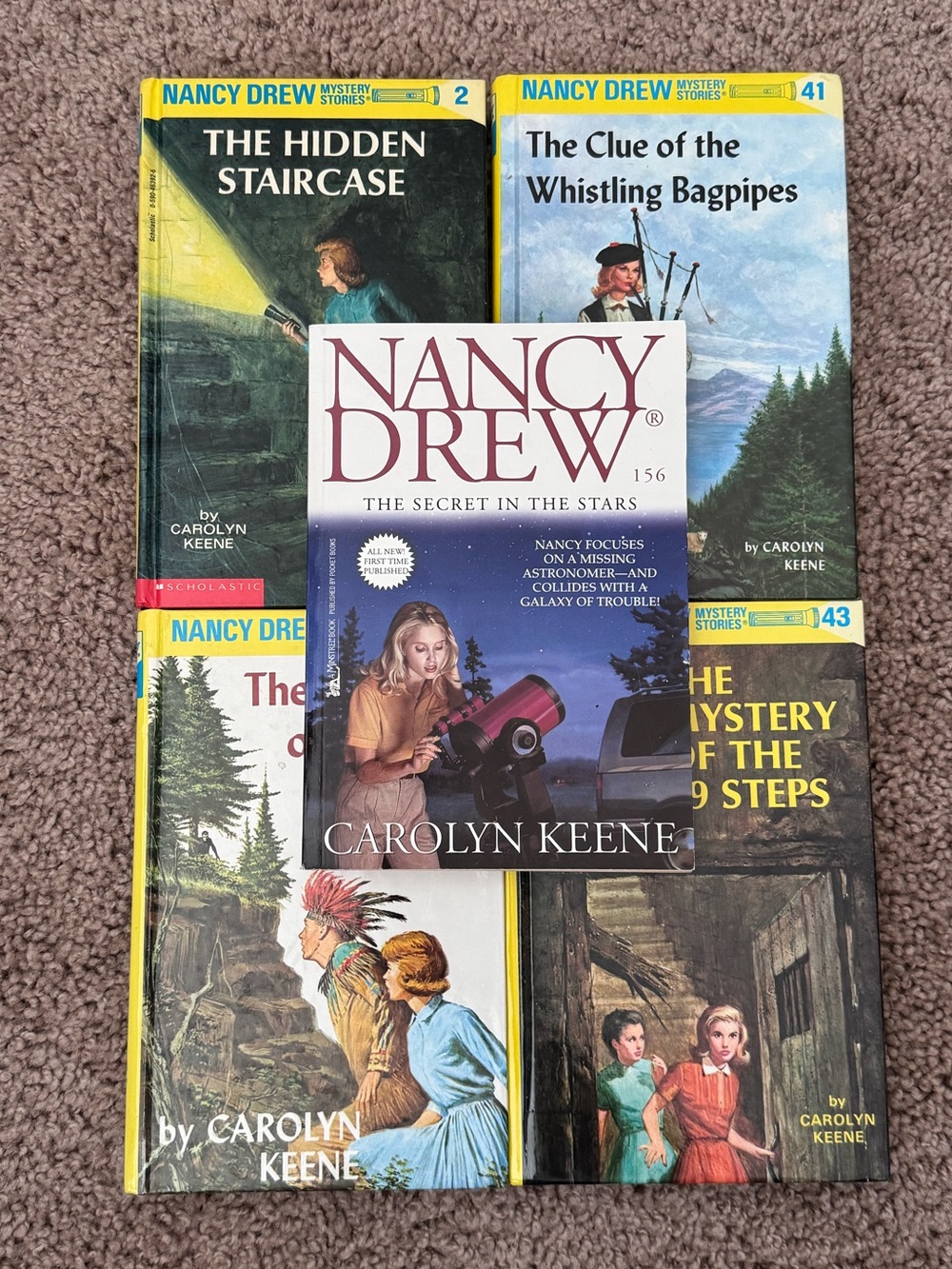 Set of 5 Nancy Drew Mystery Books